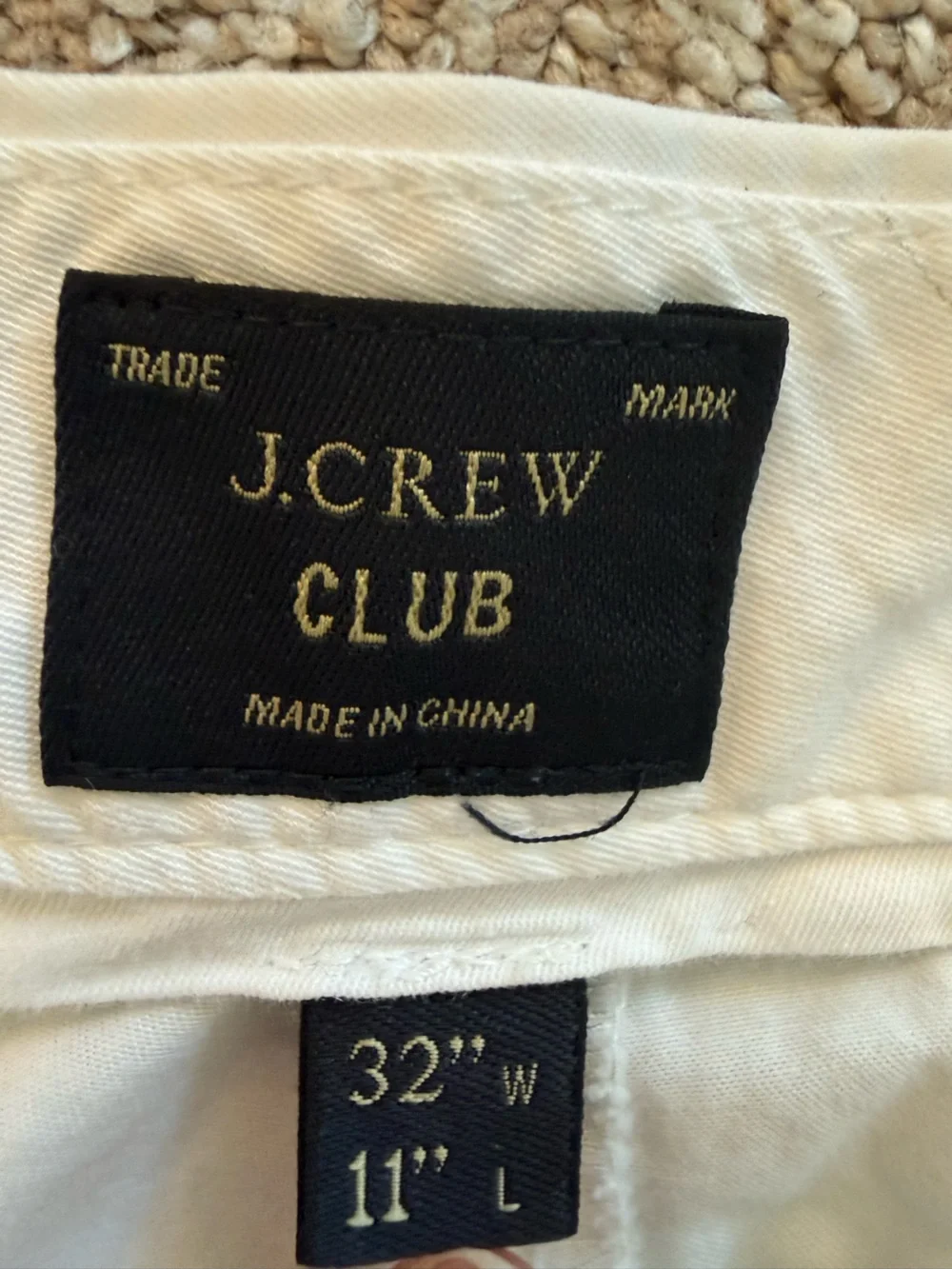 J.Crew Club Men’s White Chino Shorts Size 32 11” Inseam 100% Cotton